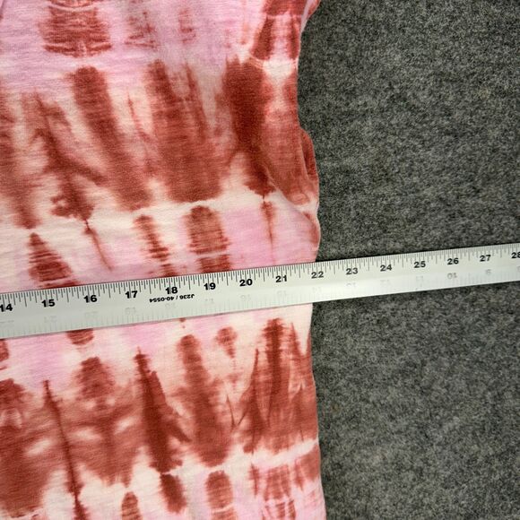 Universal Thread Dress Women 2XL Pink Striped Shift Midi V-Neck Short Sleeve - Picture 3 of 6